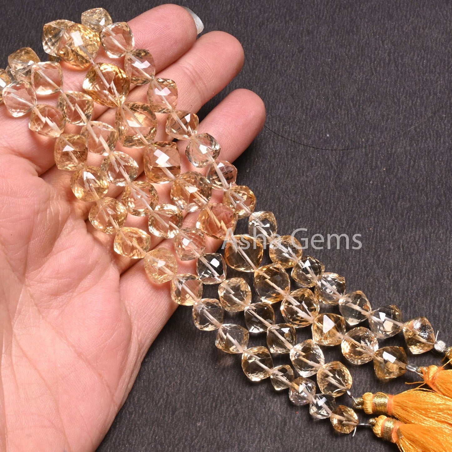 Natural Yellow Citrine Cube Box faceted Beads,8" Fine Quality Citrine Fancy oblique drill Cube Gemstone Beads, Citrine Quartz Beads Jewelry (AG 18542)