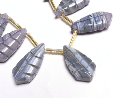 Shaded Blue Grey Opal Fancy Pears Shape carving Gemstone Side Drill Beads, Opal carved Fancy Pear handmade Uneven Beads Jewelry Making Craft