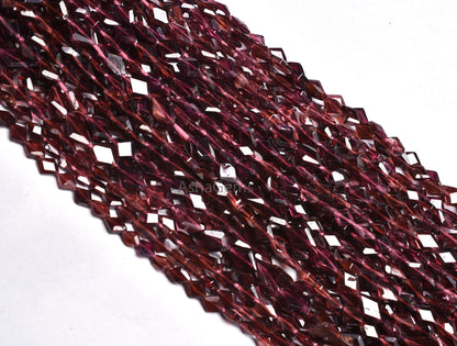 Beautiful Garnet Fancy Rhombus Shape Gemstone Faceted Beads,13"Strand Red Pink Garnet Table Cut Faceted Briolette Rhombus beads AAA Garnet