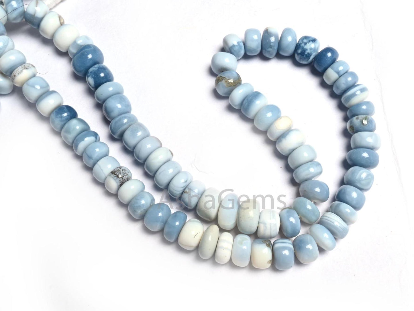 Beautiful Blue Oregon Opal Handmade Uneven Rondelle Shape Beads,8-9 mm Shaded Pigeon Blue Opal Smooth Gemstone Loose Opal Beads Jewelry SALE