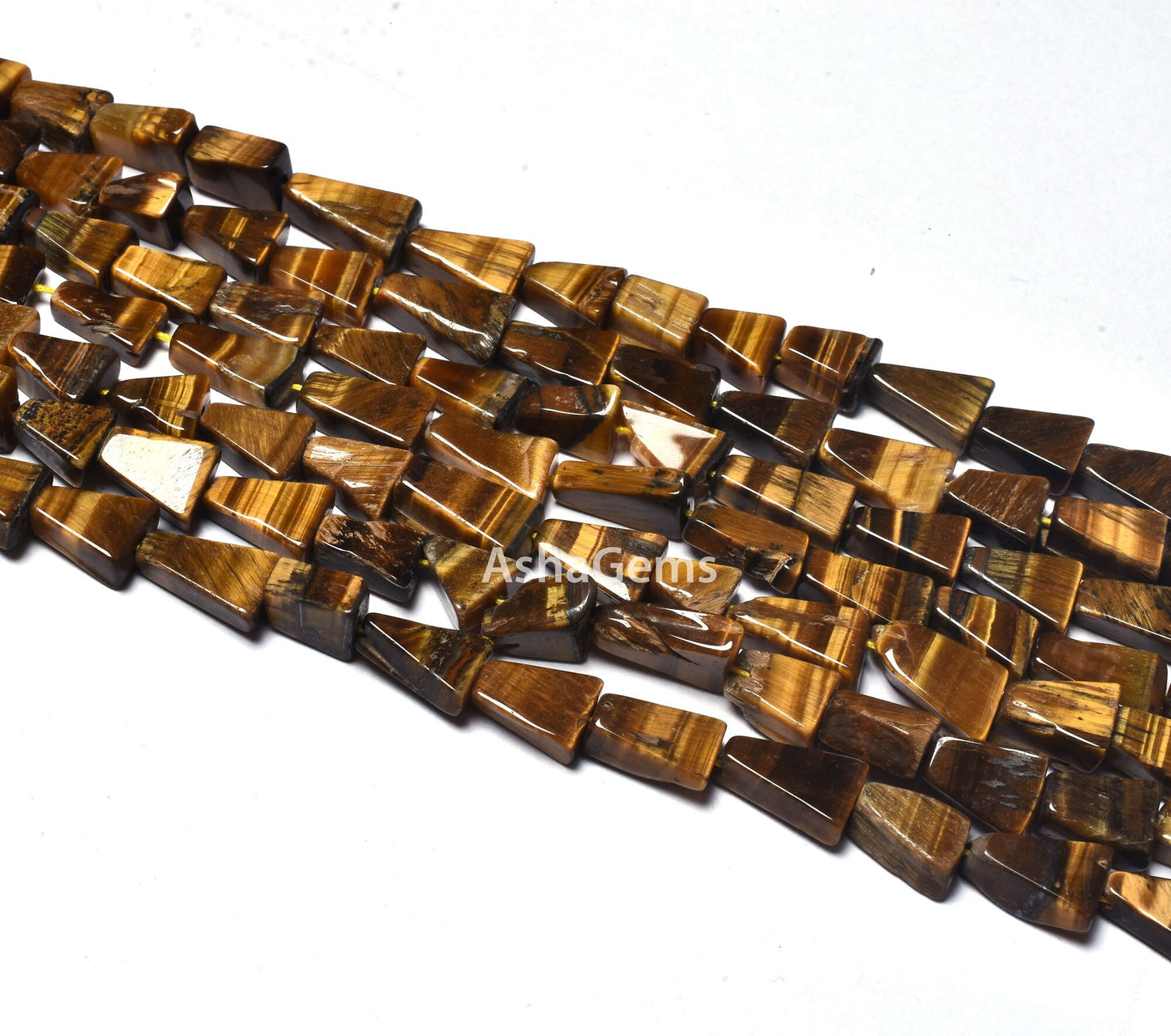 Beautiful Tiger Eye Smooth Fancy Shape Gemstone Beads,13", Tiger Eye Handmade Triangle Shape Beads Indian, Tiger Eye Beads For Jewelry Craft