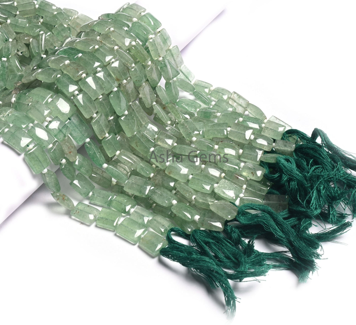 Beautiful Green Strawberry Quartz Rectangle Shape Straight Drill Beads,9"Fine Strawberry Handmade Fancy Chicklet Gemstone Bead Jewelry Craft