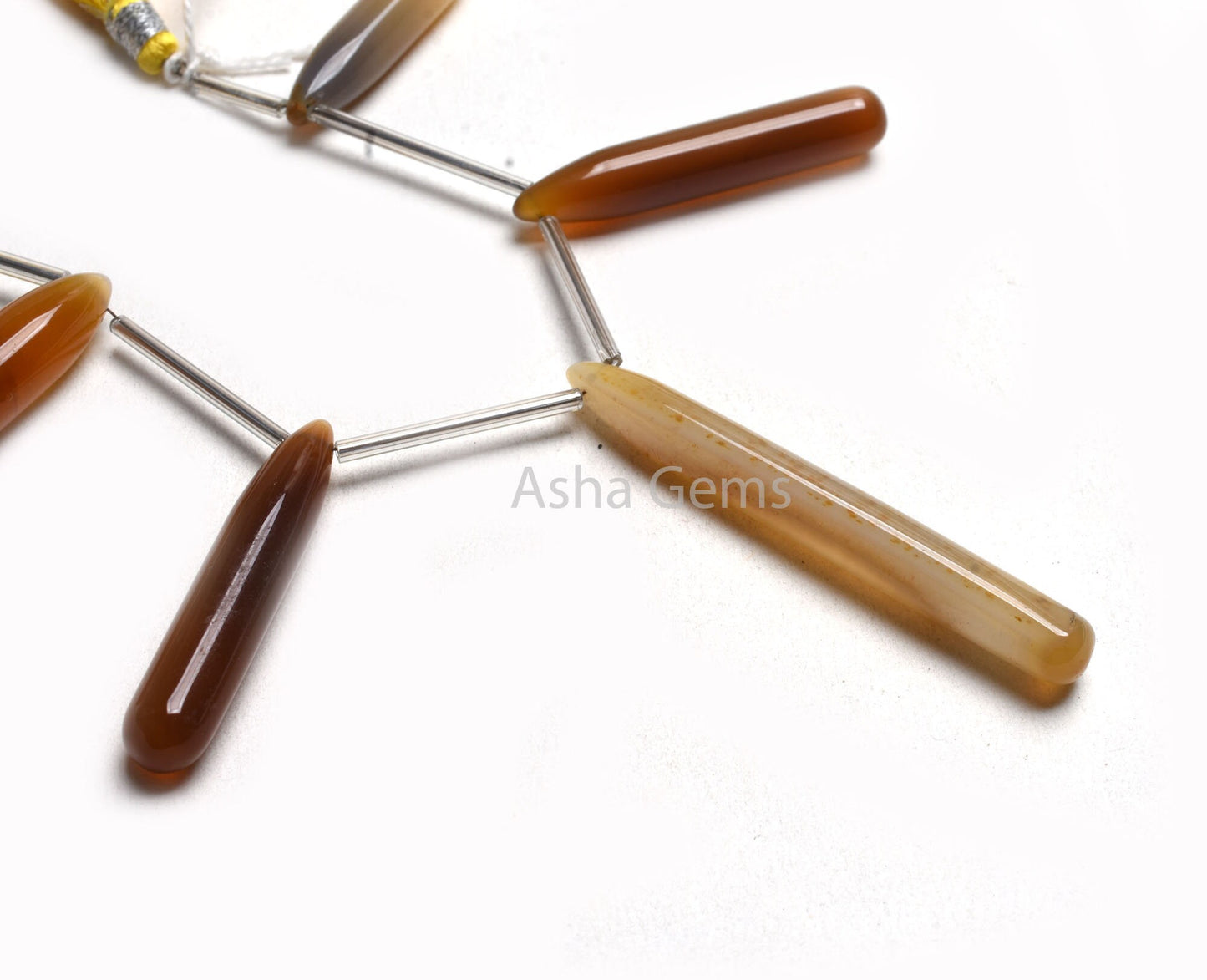 Beautiful Deep Yellow Shaded Chalcedony Plain Handmade Teardrop Side Drill Beads Chalcedony Smooth Fancy Pencil Long Drop Gemstone Bead SALE