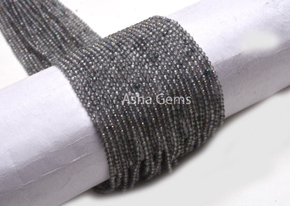 2.5 mm Natural Topaz Mystic Coated Micro Cut Beads,13" Strand AAA Topaz Machine Cut Gemstone Beads, Coated Topaz Beads Jewelry Necklace SALE