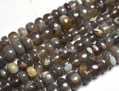 Beautiful Chalcedony Smooth Rondelle Shape Beads,16" Strand Opal Chalcedony Smooth Gemstone Beads Jewelry Making Handicrafts Chalcedony SALE