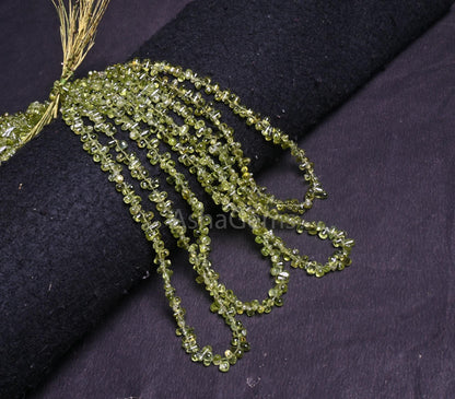 Beautiful Peridot Smooth Tiny Drops Shape Gemstone Beads, Natural Green Peridot Plain Handmade Uneven Teardrop Side Drill Beads Jewelry SALE