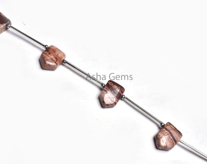 Brown Mookaite Jasper Fancy Gate Shape Beads, Natural Jasper Smooth Handmade Side Drill Gemstone Beads, Picture Jasper Bead Jewelry Makings