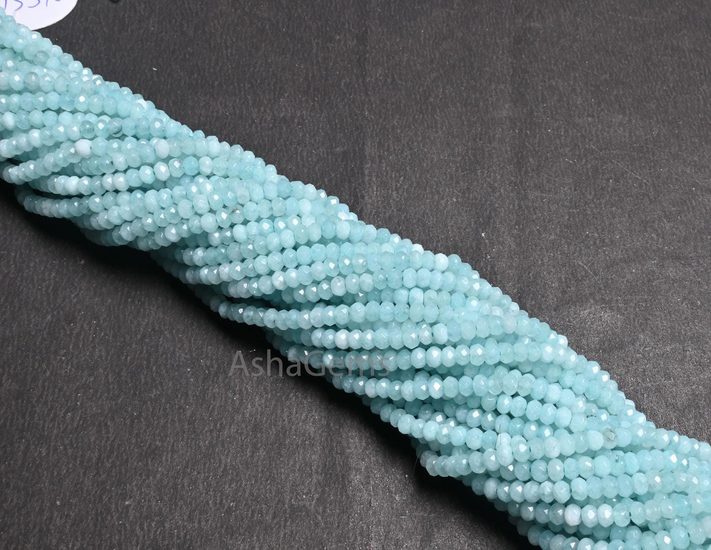 Beautiful Aqua Blue Jade Quartz faceted Rondelle Shape Beads,4.5 mm Sky blue Color Jade machine cut Gemstone Beads Jewelry Making Craft SALE