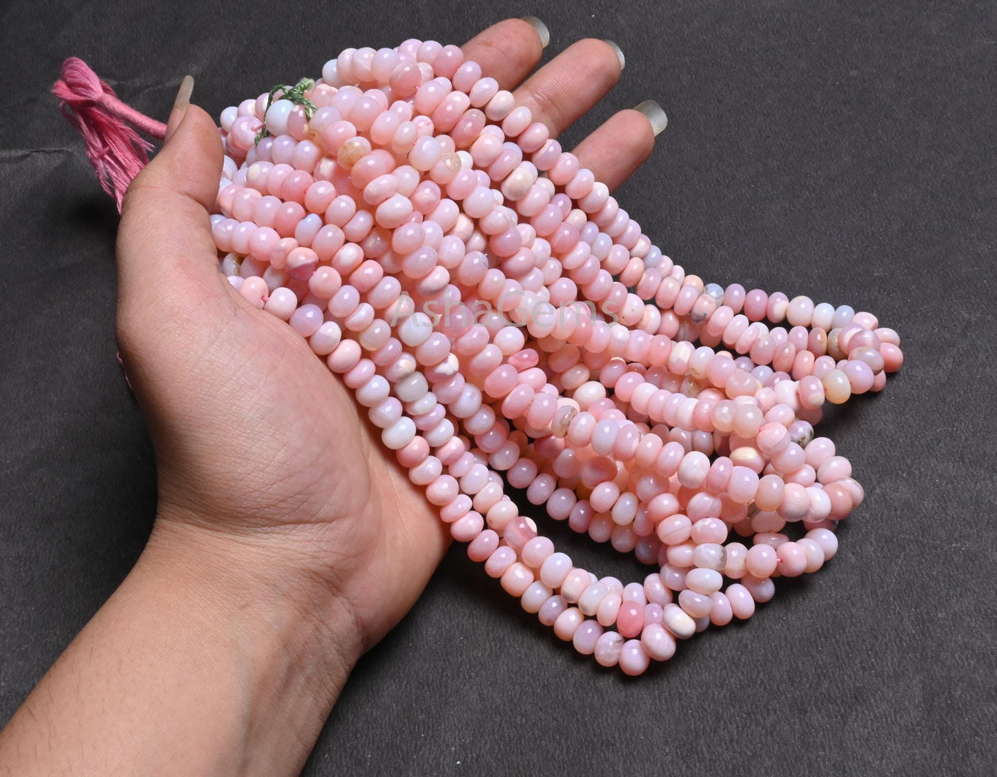 Beautiful Pink Opal Smooth Rondelle Shape Beads, Fine Shaded Pink Opal Plain Handmade Gemstone Loose Bead Pink Opal Bead jewelry making SALE