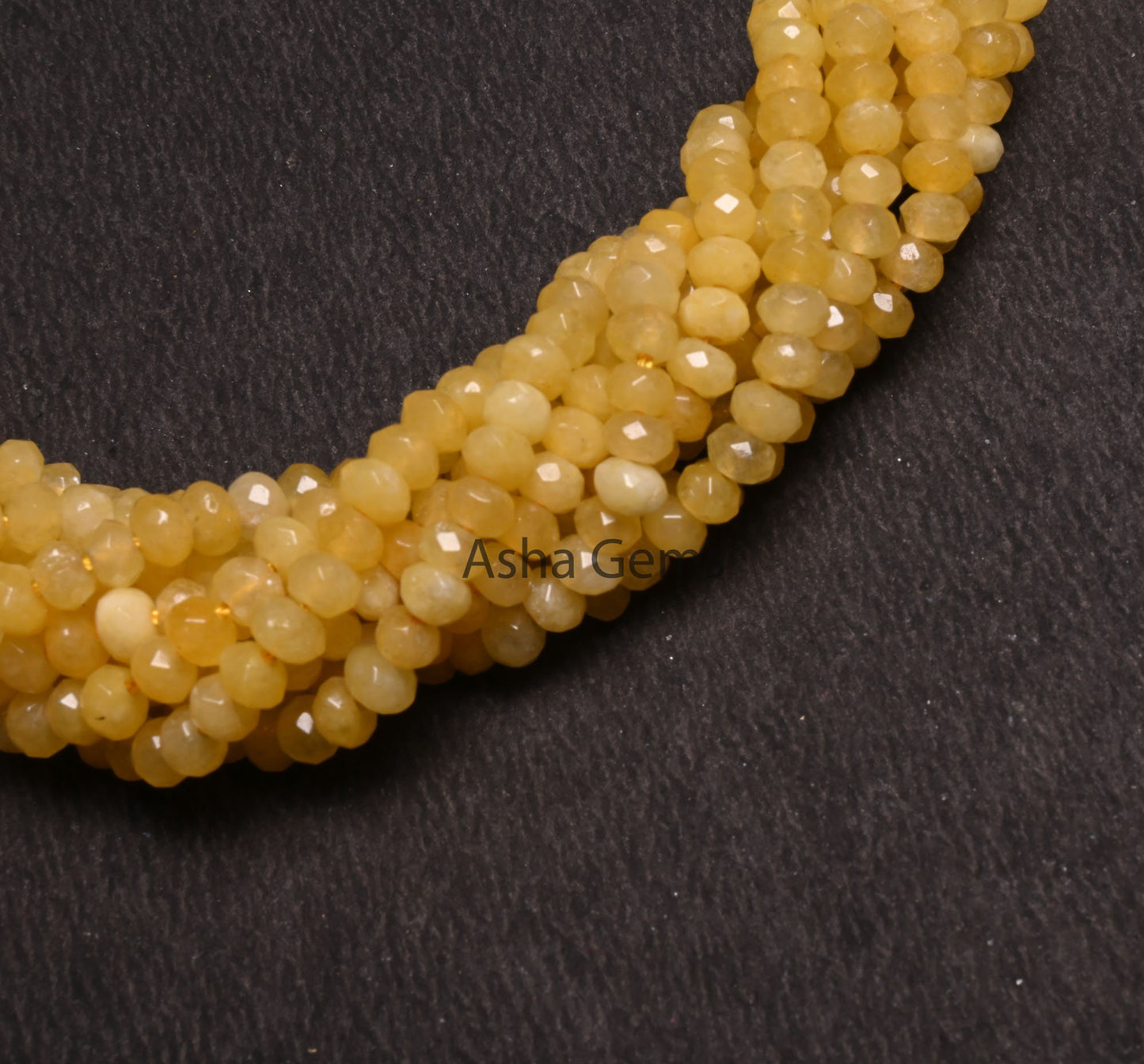 Beautiful Yellow Jade Quartz faceted Rondelle Shape Beads,4.5 mm Fine Jade Quartz machine cut Gemstone Loose Beads Jewelry Making Craft SALE