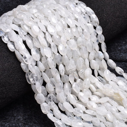 13"Strand Natural Blue Fire Rainbow Moonstone Faceted Oval Gemstone Bead Fine White rainbow Oval shape briolette beads,Rainbow beads Jewelry