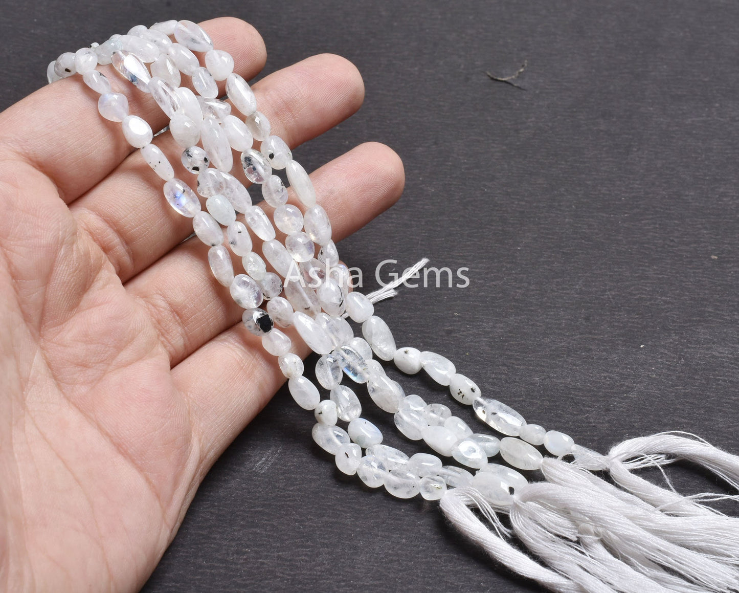 Natural Moss Rainbow Moonstone Nugget Shape Beads, Beautiful Rainbow Smooth Pebble Tiny Beads, Black Dot Rainbow Nugget Gemstone Beads SALE