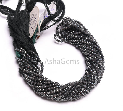 AAA Beautiful Gunmetal Machine Cut Rondelle Tiny Gemstone Loose Beads,2.5 mm Hematite Micro Cut Faceted Gunmetal Beads Jewelry Making Crafts