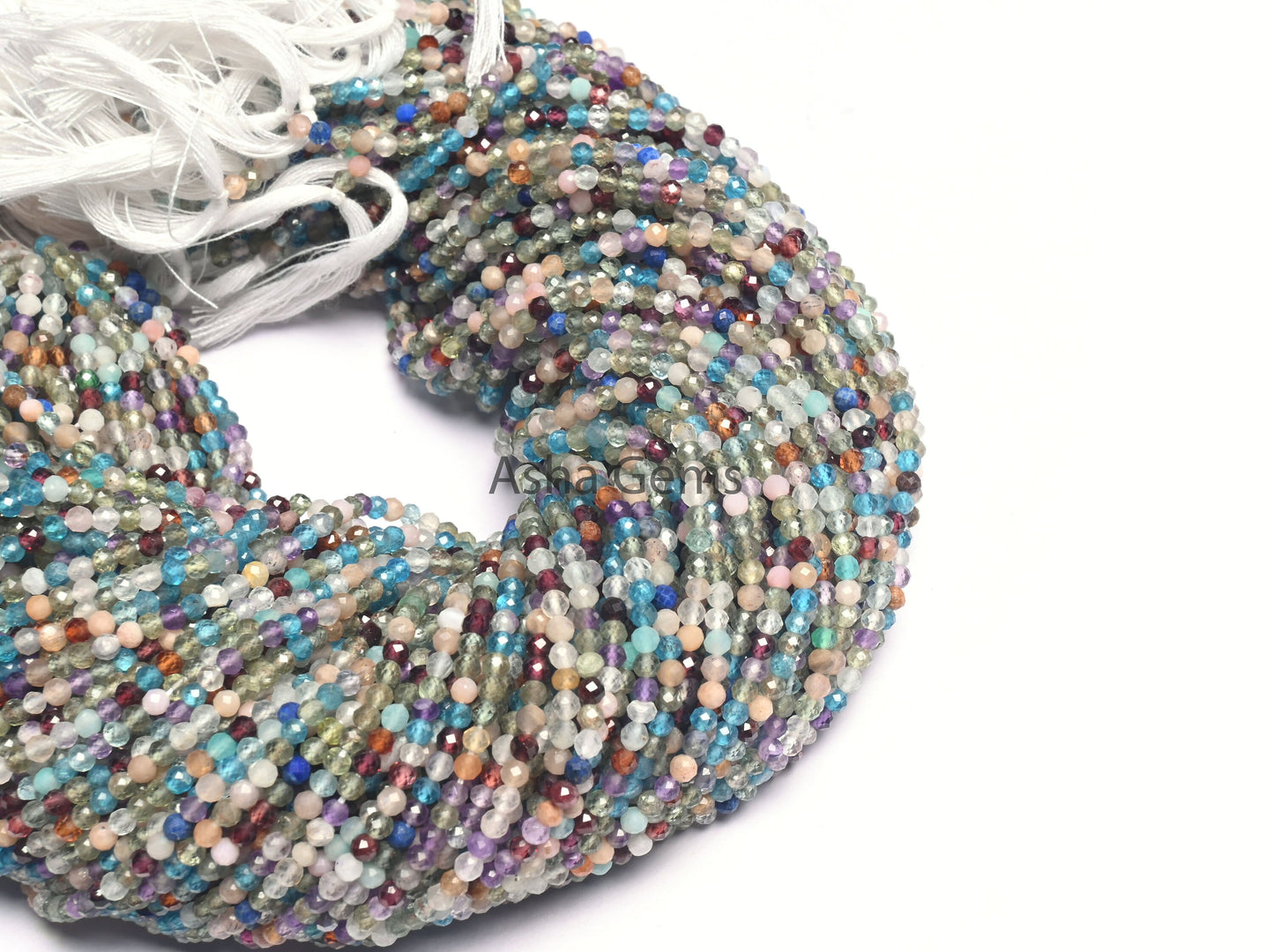 3mm Beautiful Multi Color Stone Micro Cut Beads, Disco Beads, Real Semi Precious Mix Gemstone Rondelle Shape Faceted Bead Jewelry Craft SALE