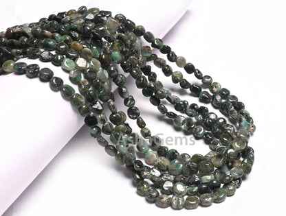 Natural Emerald Smooth Coin Shape Beads Gemstone Sakota Emerald Beads, Shaded Green Emerald Handmade Coin Straight Drill Beads Jewelry SALE