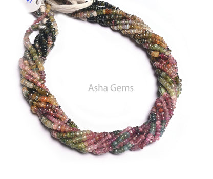 Natural Tourmaline Uneven Shape Rondelle Gemstone Beads,14" Strand Multi Color Tourmaline Handmade Beads Multi Tourmaline Jewelry Craft SALE
