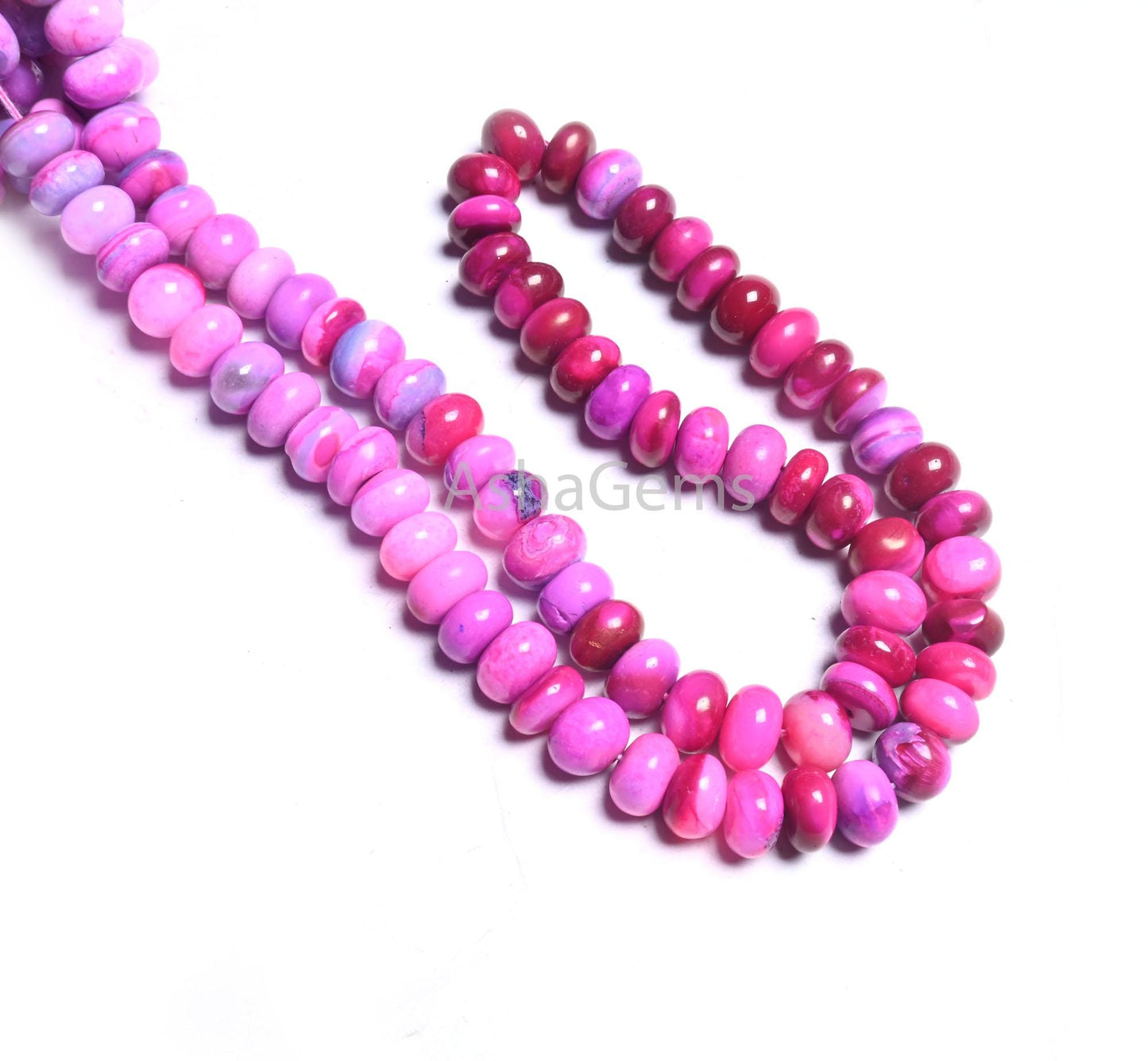 Beautiful Hot Pink Lavender Opal Smooth Rondelle Gemstone Beads, AAA Shaded Pink Opal Plain Handmade Beads, Opal Beads Necklace Jewelry SALE