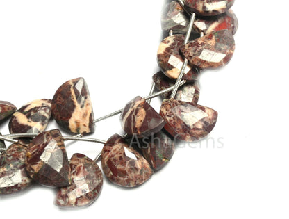 Beautiful Coconut Jasper Faceted Briolette Beads,12-18 mm Jasper Fancy D Shape Beads, Jasper Side Drill Beads For Jewelry Making Craft SALE