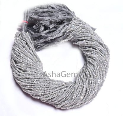 Genuine Grey Zircon Faceted Rondelle Beads,2 mm Natural Zircon Machine Cut Gemstone Tiny Beads, Real Zircon Micro cut Beads Necklace Jewelry