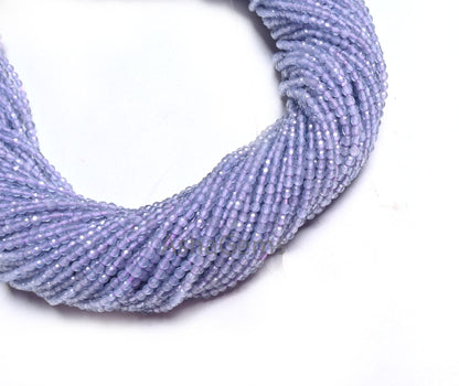 Beautiful Natural Lavender Quartz Micro Cut Faceted Gemstone Beads 2mm,AAA Purple Blue Lavendar Faceted Rondelle Shape Beads, Jewelry Crafts