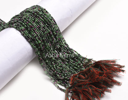 Natural Ruby Zoisite Micro Cut Faceted Gemstone Beads,2.5 mm Rare Ruby Zoisite Machine Cut Rondelle Beads, Ruby Zoisite Bead Strand Jewelry