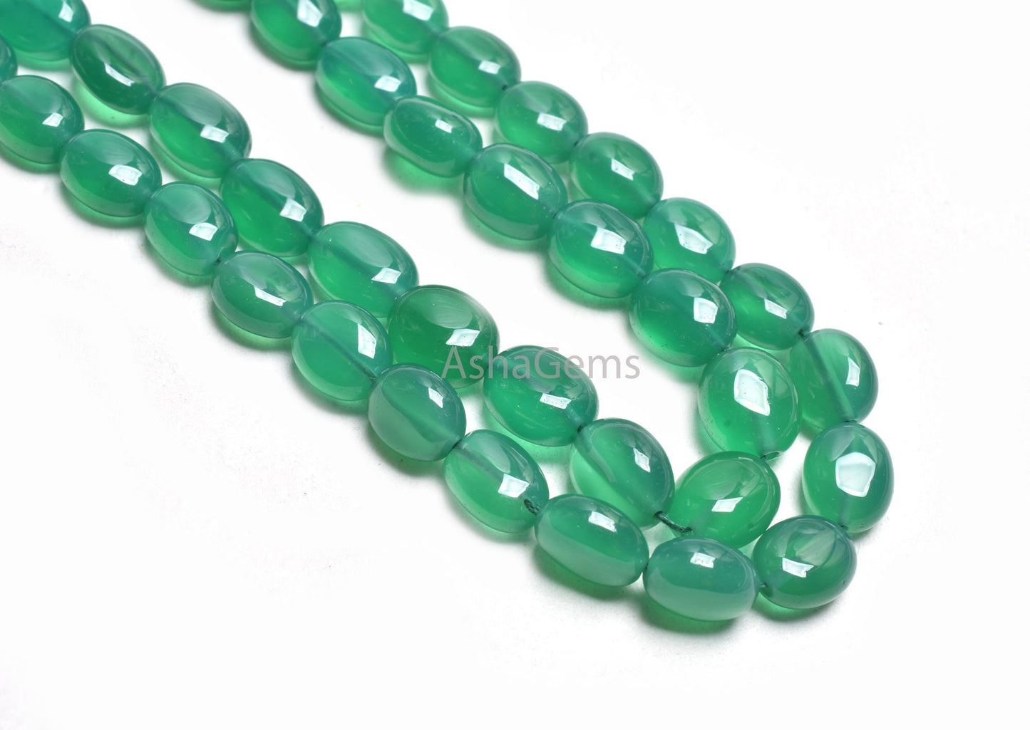 Fine Quality Green Onyx Smooth Oval Handmade gemstone Beads,16" Strand  Green Onyx Oval Straight Drill Beads, Onyx Beads Jewelry Crafts SALE