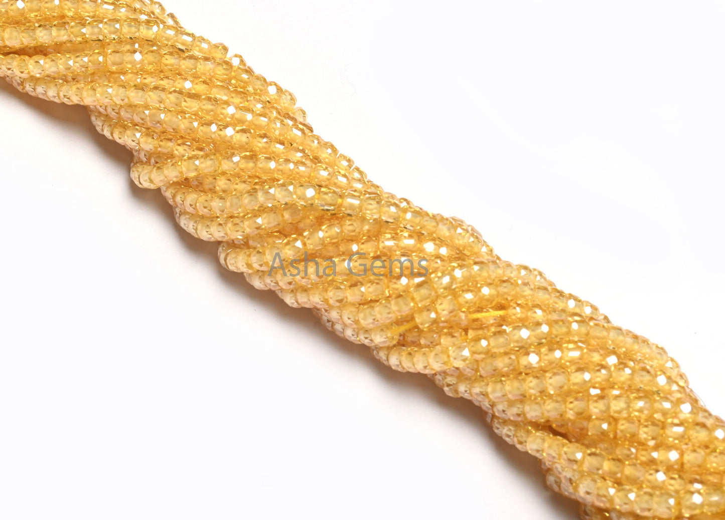 Beautiful Yellow Zircon Micro Cut Beads,3 mm Cubic Zirconia Rondelle Faceted Gemstone Beads,12.5" AAA Quality Zircon Bead Jewelry Craft SALE