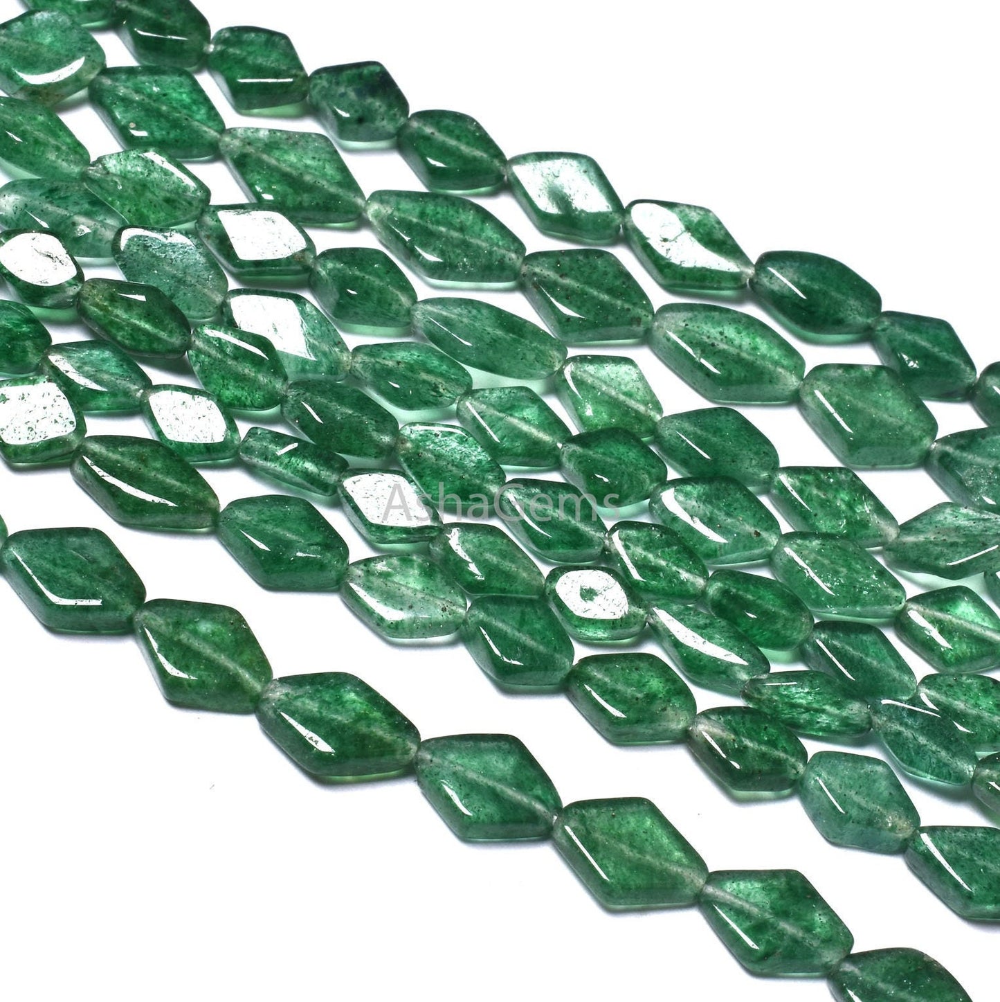Natural Green Mica Rhombus Shape Beads,13" Strand Mica Margaj Beads, Green Mica Handmade Fancy Shape Gemstone Beads For Jewelry Making Craft