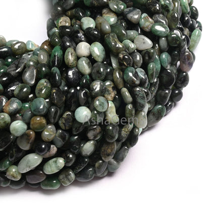 Beautiful Green Emerald Smooth Nugget Shape Gemstone Loose Beads, Sakota emerald Nugget Tiny Handmade Tumble Emerald Bead Jewelry Craft SALE