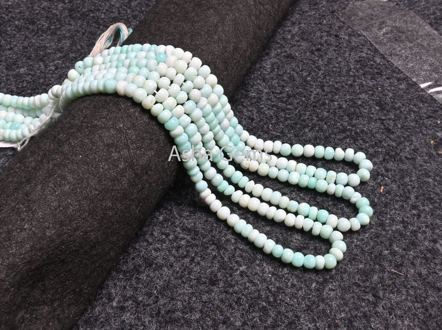 Shaded Sky Blue Peru Opal Smooth Rondelle Shape Beads, Beautiful Blue Opal Plain Handmade Gemstone Opal Bead For Necklace jewelry Craft SALE