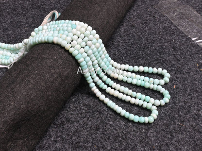 Shaded Sky Blue Peru Opal Smooth Rondelle Shape Beads, Beautiful Blue Opal Plain Handmade Gemstone Opal Bead For Necklace jewelry Craft SALE
