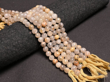 Beautiful Golden Rutile Faceted Round Shape Gemstone Beads, Natural Golden Rutile Indian Cut Round Ball Rutile Beads Jewelry handicraft SALE