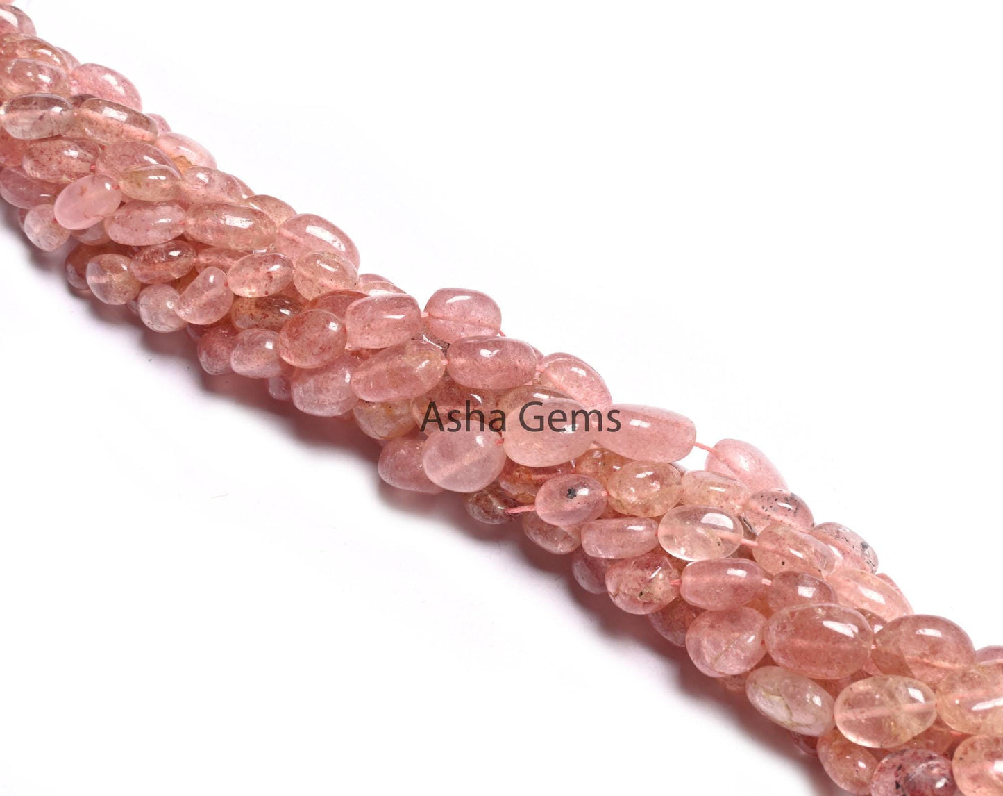 Natural Red Strawberry Quartz Smooth Oval Shape handmade Gemstone Beads,12.5" Shaded Red Strawberry Quartz Oval Beads For Jewelry Craft SALE