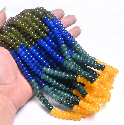 Beautiful Multi Color jade Quartz Smooth Rondelle Gemstone Loose Beads,8mm Rainbow Disco Color Quartz mix Shaded Colorful Beads Jewelry SALE (AG 12317)