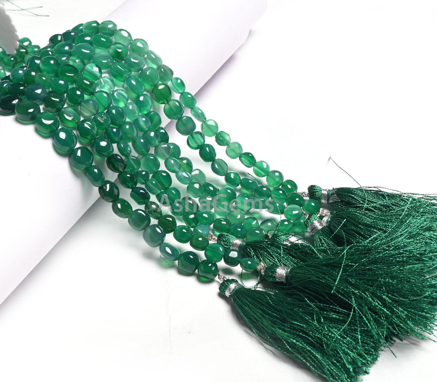 Beautiful Green Onyx Smooth Coin Shape handmade Beads,8" Fine Green Onyx Coin Uneven Handmade Straight Drill Onyx Gemstone Bead Jewelry SALE