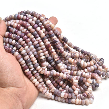 16 Inch Strand Purple Opal Smooth Rondelle Gemstone Beads,7-8 mm Plum Purple Opal Plain Handmade Beads, Opal Beads Jewelry Making Craft SALE
