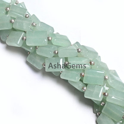 Fine Aventurine Fancy Chiclet Shape Gemstone Beads,9" natural Green Aventurine Rectangle Handmade Straight Drill Margaj Beads Jewelry making