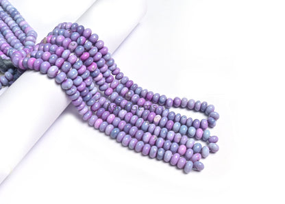 AAA Quality Lavender Opal Rondelle Shape Beads, Shaded Lavender Purple Blue Opal Smooth Roundelle Gemstone Handmade Opal Bead Jewelry Crafts
