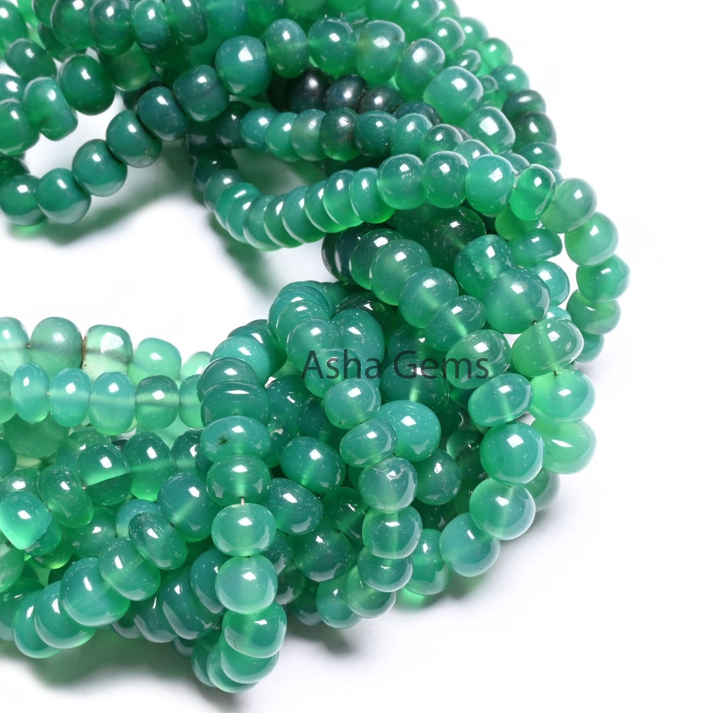 Shaded Green Onyx Smooth Rondelle Shape Gemstone Loose Beads, Green Onyx Beads, Fine Onyx Plain Handmade Rondelle Beads Jewelry Makings SALE