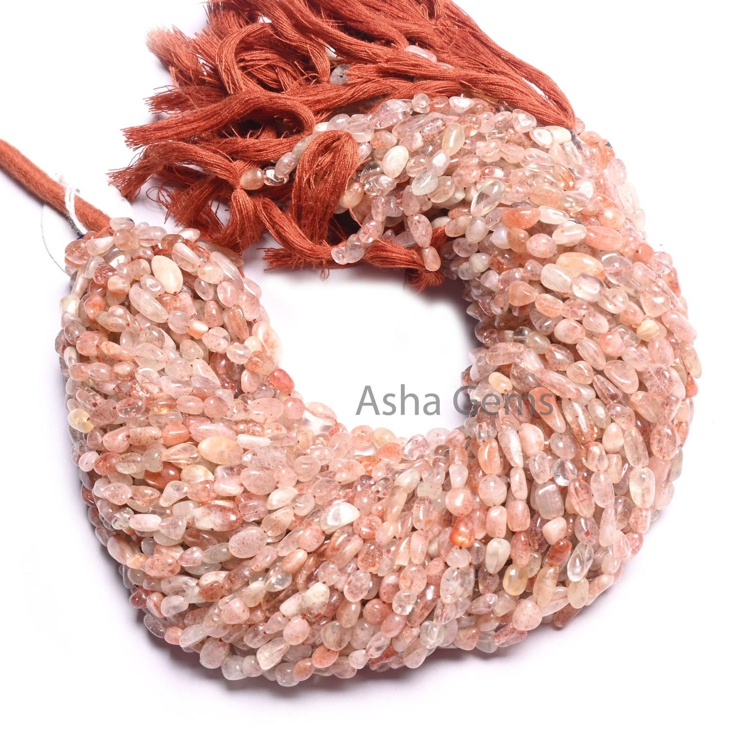 Shaded Red Sunstone Tiny Nugget smooth Gemstone Beads, Natural Sunstone Plain Uneven Handmade Tumble Straight Drill Bead Jewelry Making SALE (AG 22255)