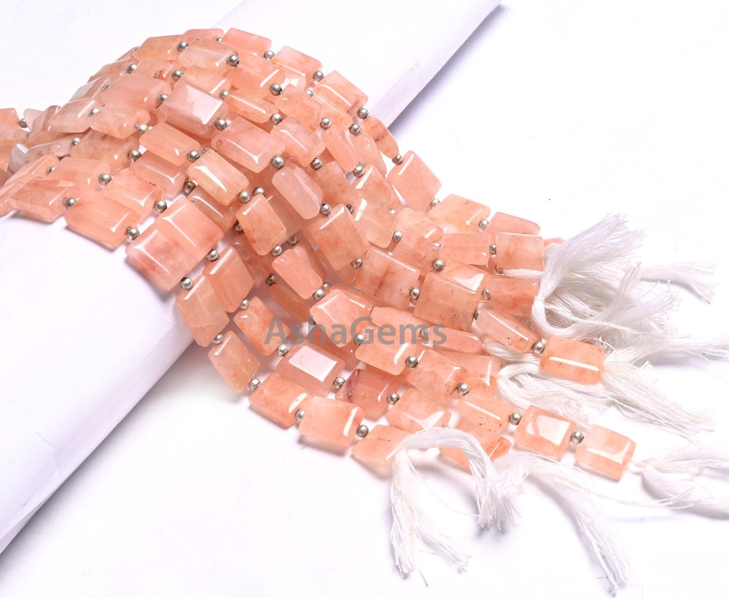 Light Peach Quartz Smooth Rectangle Handmade Beads, Beautiful Pink Quartz Fancy Chicklet Shape Straight Drill Gemstone Beads Jewelry Makings