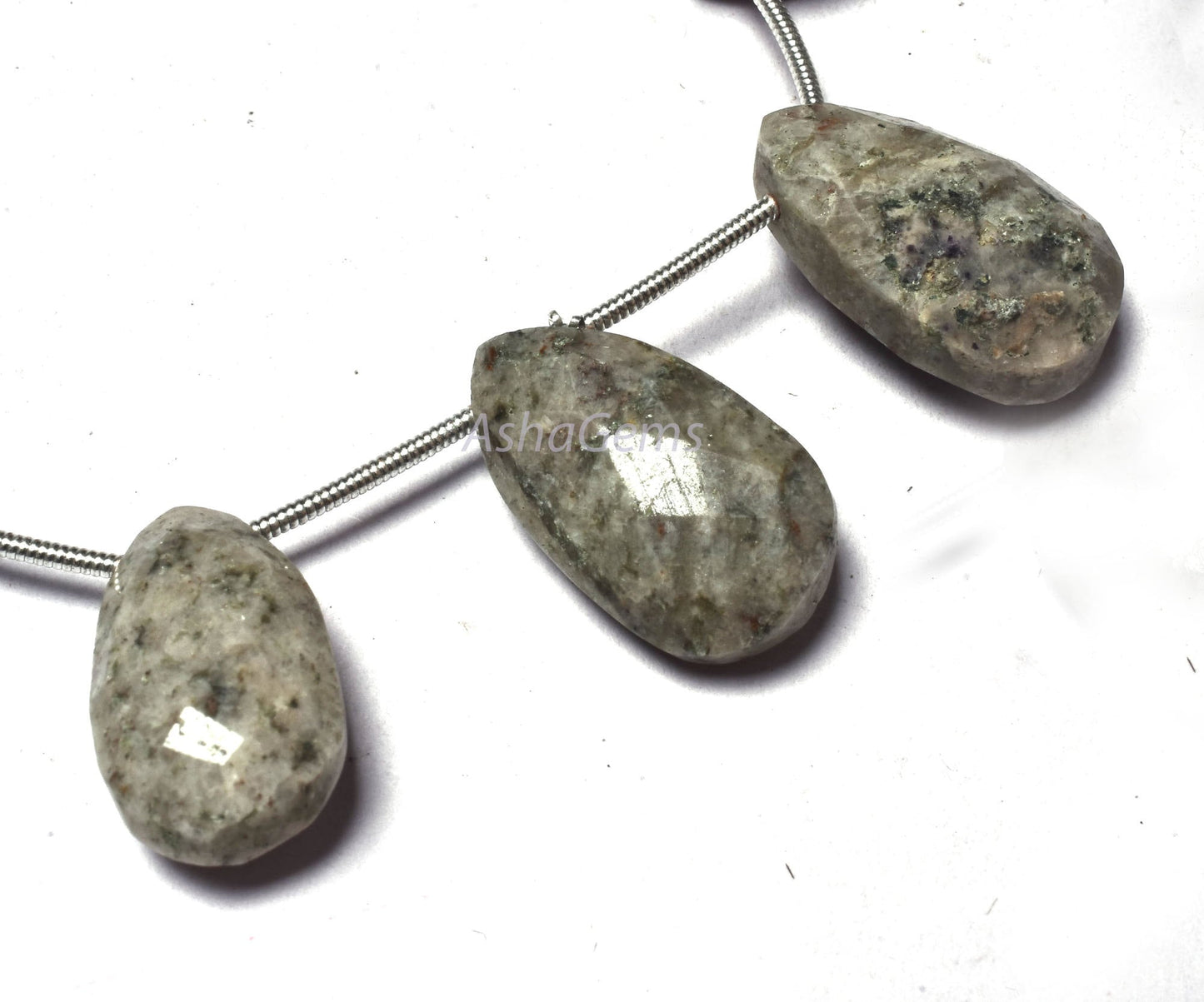 7 Inch strand Shaded Grey jasper faceted Pears Shape Beads, Gray Jasper Pear Briolette Beads Jasper teardrop Gemstone Beads For Jewelry SALE
