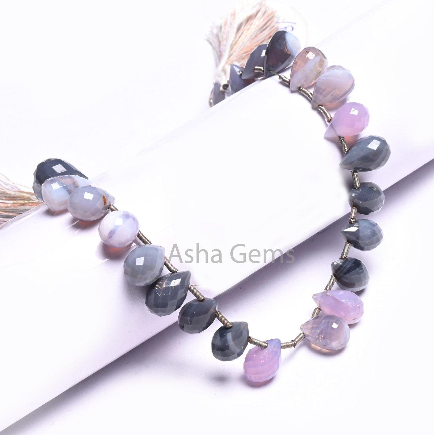 8" Beautiful Lavender, Blue Opal Faceted Drop Shape Gemstone Beads,7-11 mm Shaded Opal Teardrop Briolette Beads, Fine Lavender Beads Jewelry