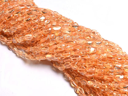 Beautiful Citrine Quartz Flat Oval Uneven Shape Handmade Beads, Natural Yellow Citrine Plain Oval Gemstone Citrine Beads Jewelry Crafts SALE