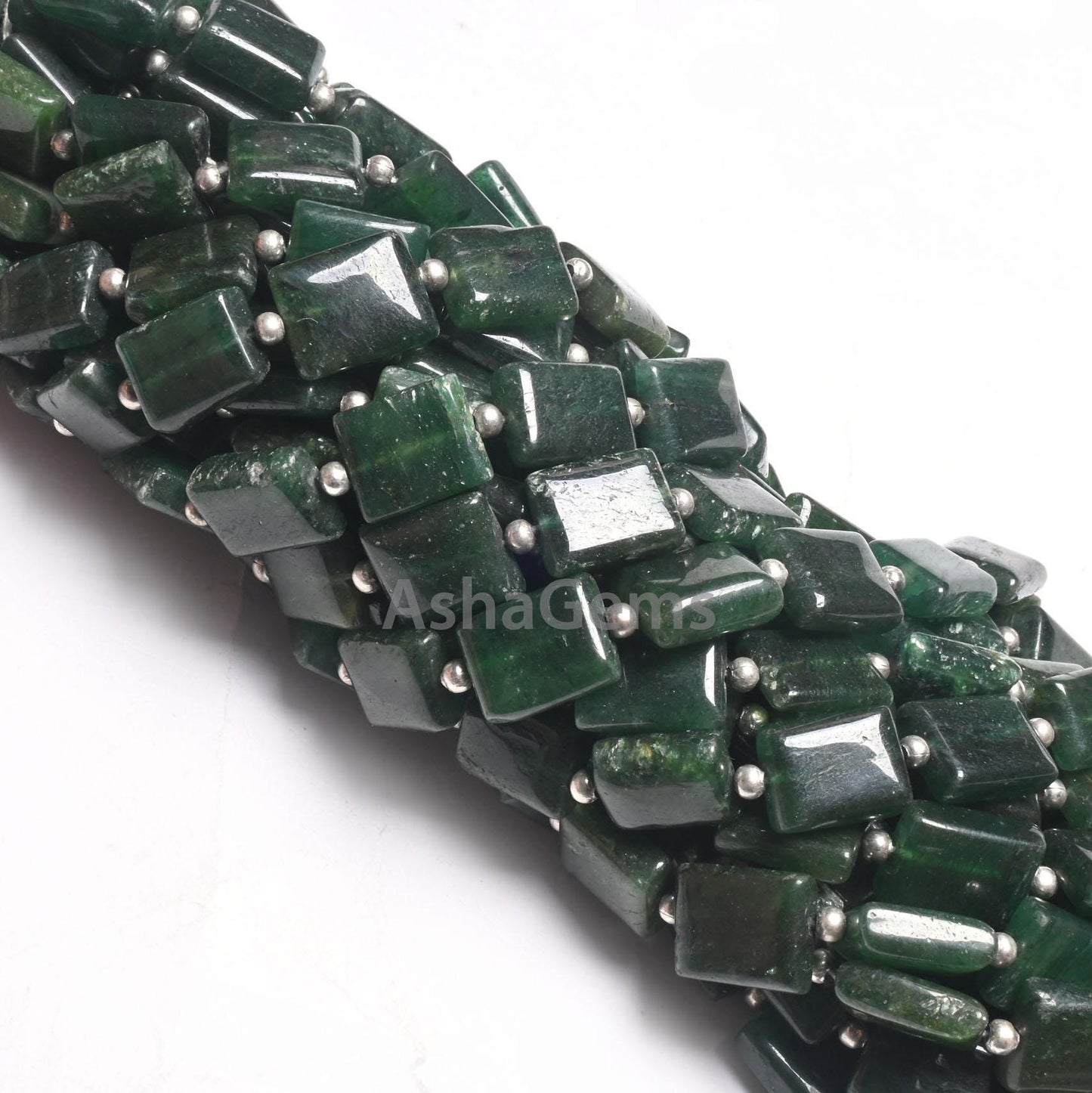 Beautiful dark Green Quartz Fancy Chicklet Handmade Beads, Fine Green Quartz Rectangle Shape Straight Drill Gemstone Loose Bead Jewelry SALE
