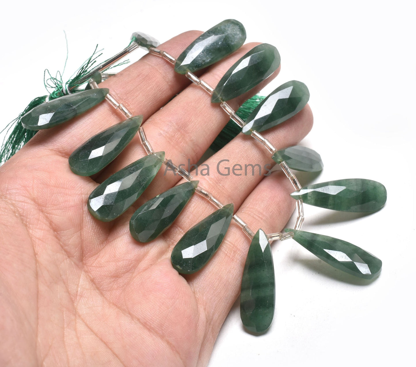 10-30mm Beautiful Green Jade fancy Long Pears Faceted Beads, Fine Jade Teardrop Briolette Side Drill Gemstone Bead Jewelry Making Craft SALE