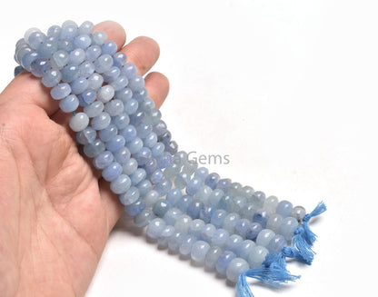 Shaded Light Blue Tanzanite Smooth Rondelle Beads, Tanzanite Beads, Tanzanite Plain Handmade Gemstone Beads TZ For Necklace Jewelry Makings