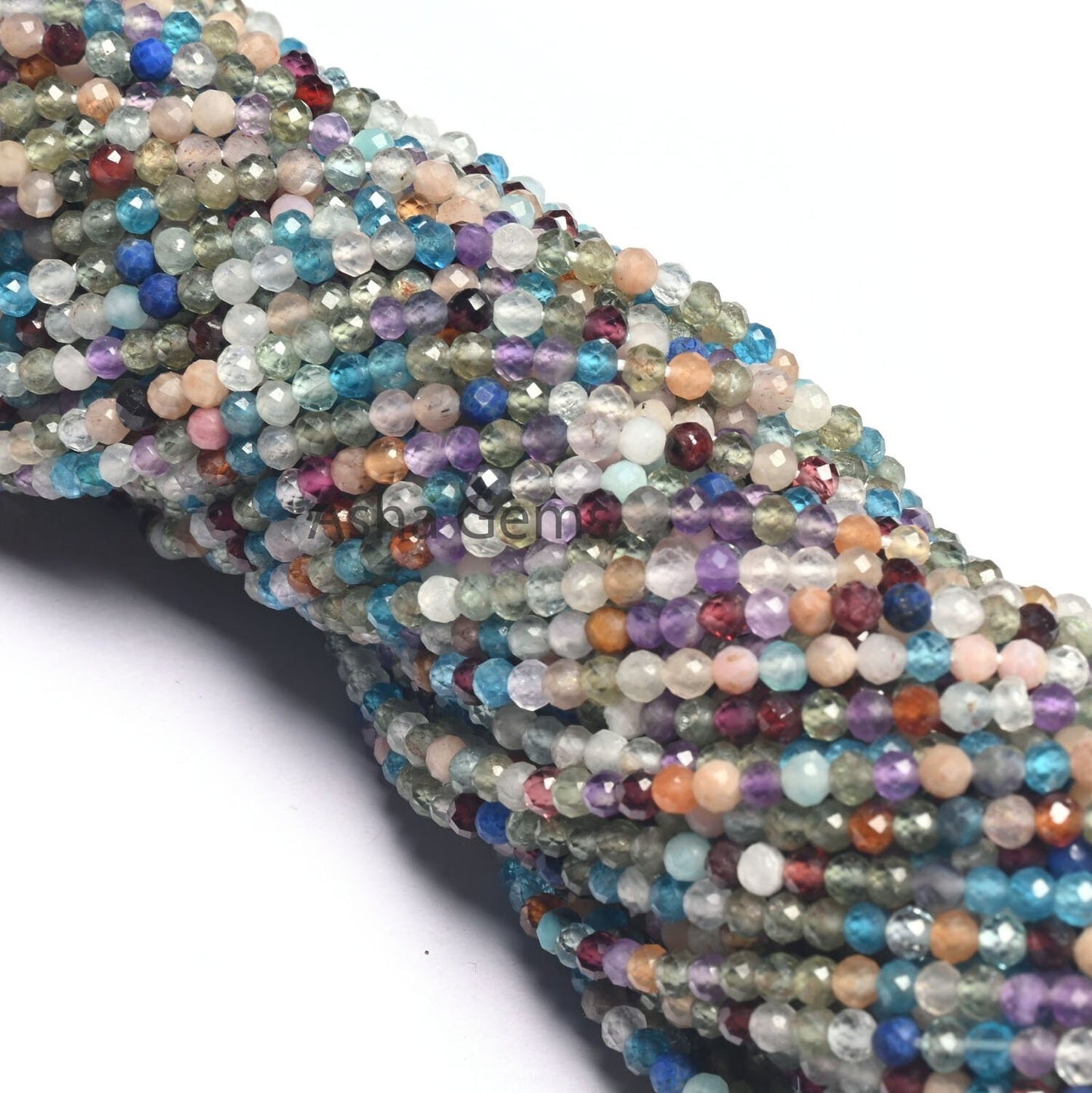 3mm Beautiful Multi Color Stone Micro Cut Beads, Disco Beads, Real Semi Precious Mix Gemstone Rondelle Shape Faceted Bead Jewelry Craft SALE