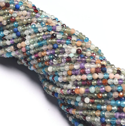3mm Beautiful Multi Color Stone Micro Cut Beads, Disco Beads, Real Semi Precious Mix Gemstone Rondelle Shape Faceted Bead Jewelry Craft SALE
