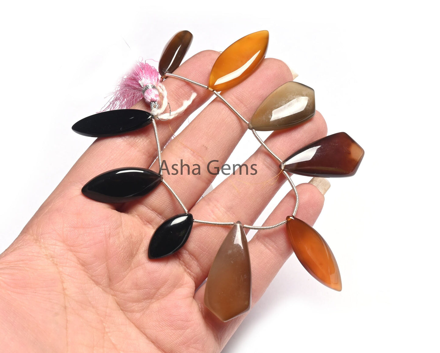 Multi Color Chalcedony Fancy Mix Shape Smooth Gemstone Beads, Disco Chalcedony Mix Shape Handmade Fancy Side Drill Chalcedony Beads Jewelry
